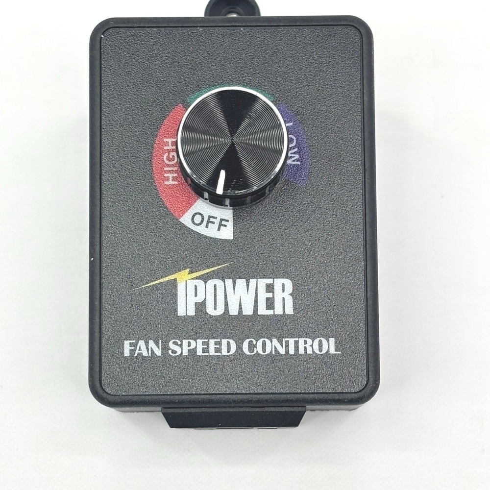 iPower Fan Speed Control Variable Dial for Inline Duct Fans Black AC Plug-In